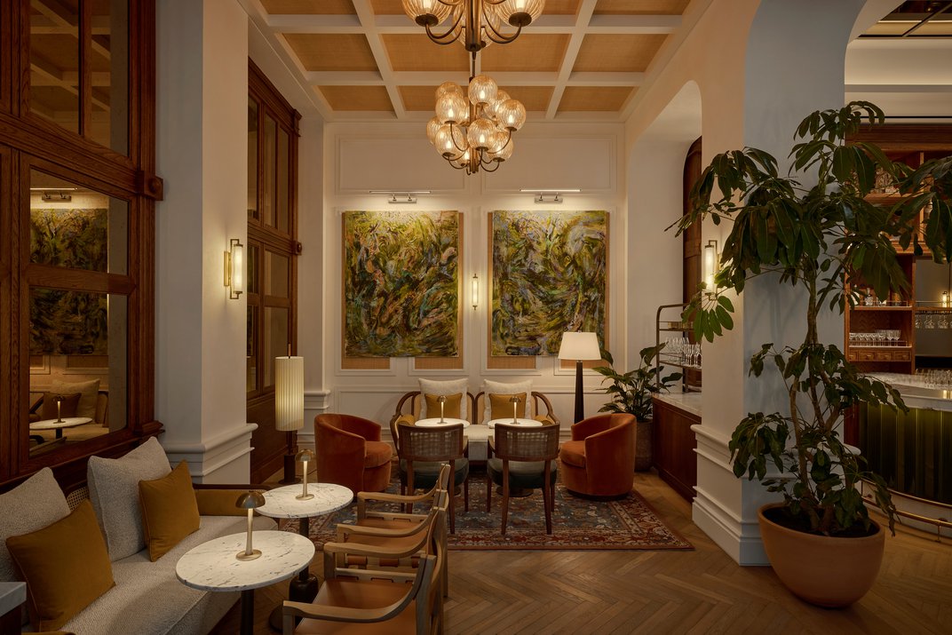 Six Senses London Whiteleys Bar Interiors Seating Area Wide